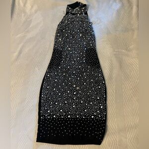 Mini Black rhinestone dress